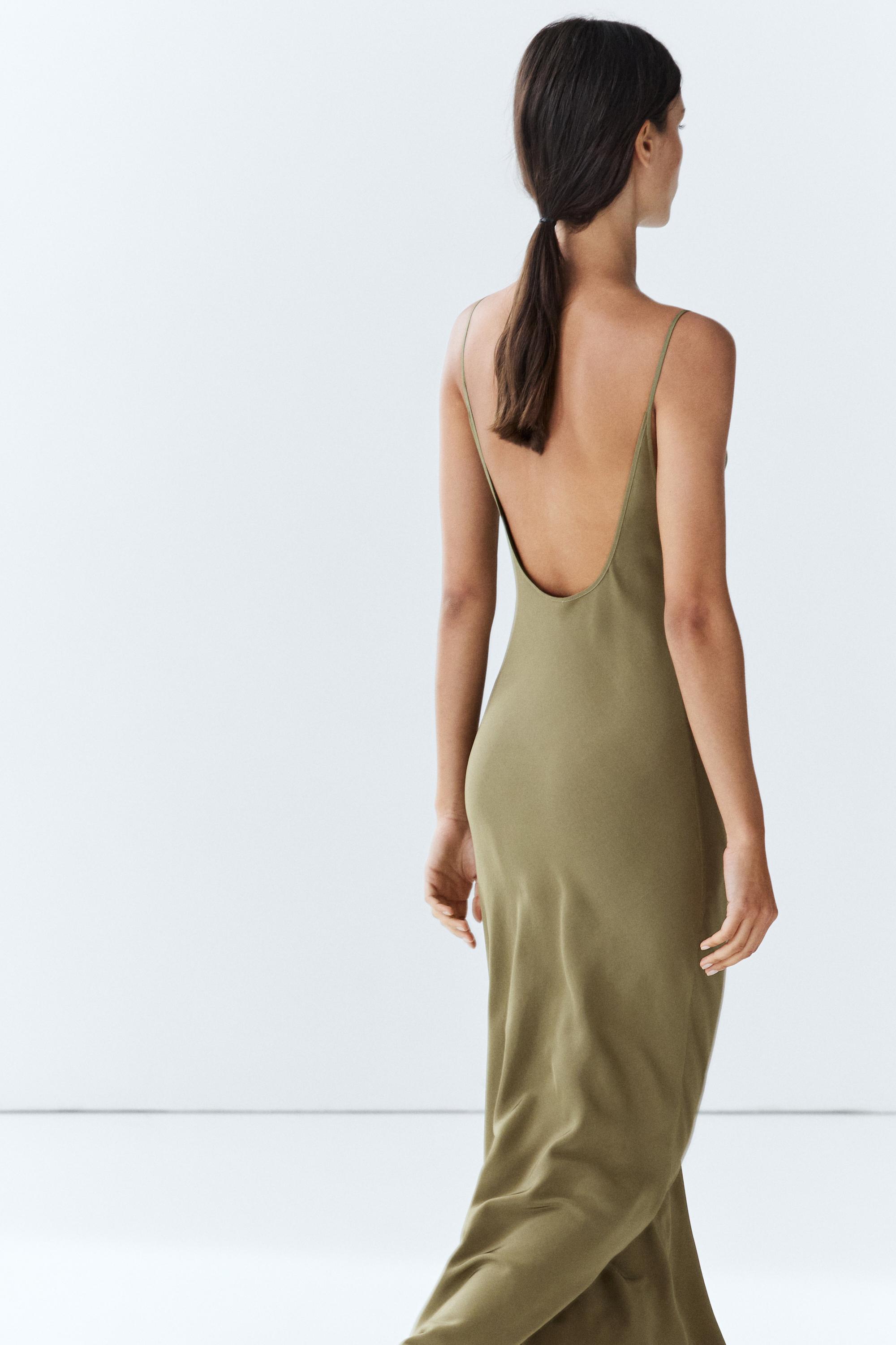 Spaghetti strap lingerie midi dress